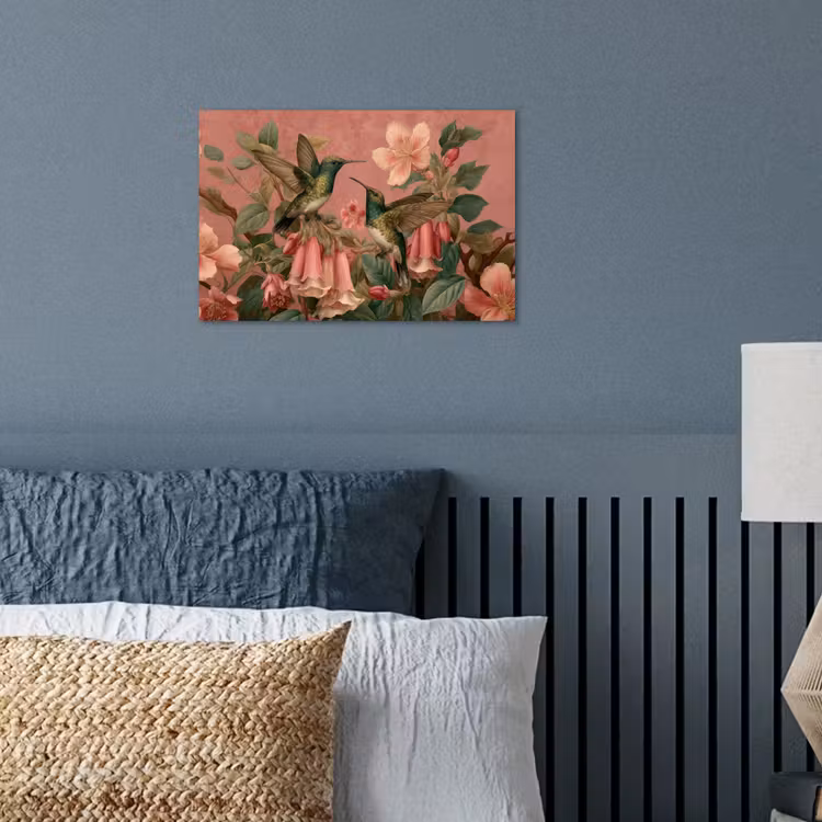 Poster - Kolibries - Bloemen - Groen - Roze — 3