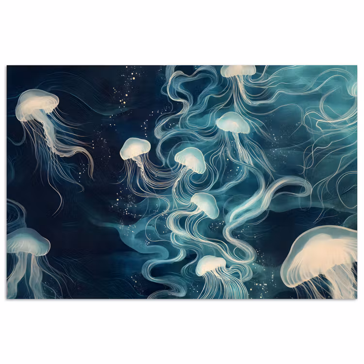 Poster - Kwallen - Zee - Wit - Golven — 1