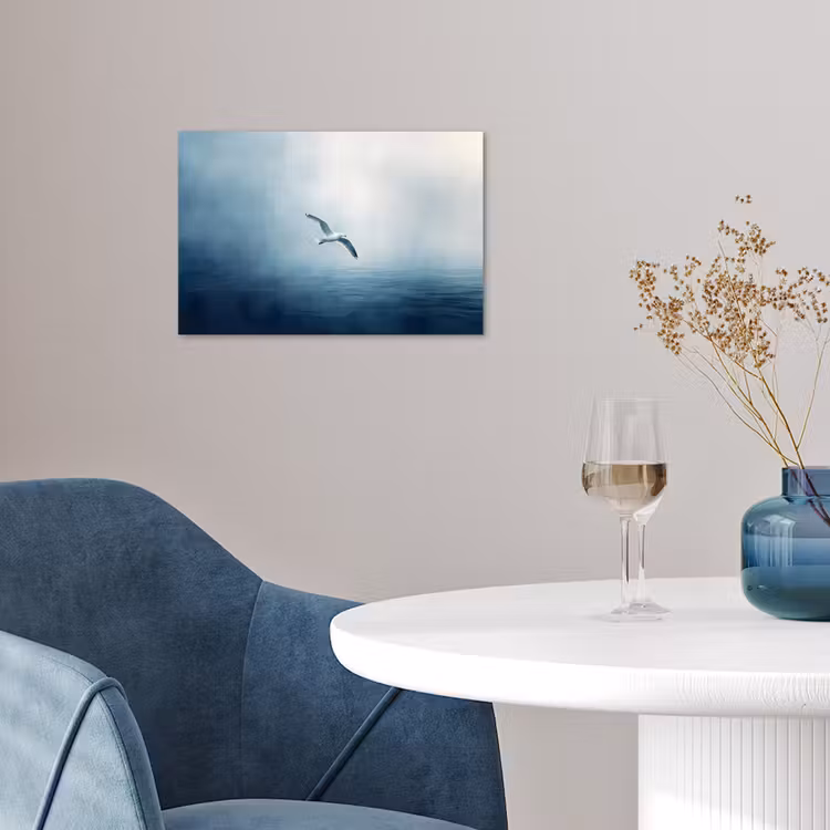 Poster - Meeuw - Wit - Zee - Mistig — 4