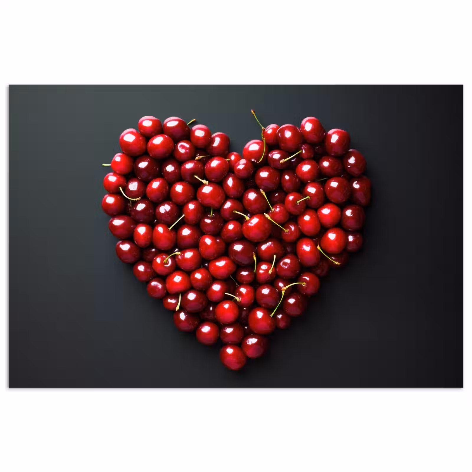 Poster - Kersen - Hart - Rood - Zwart — 1