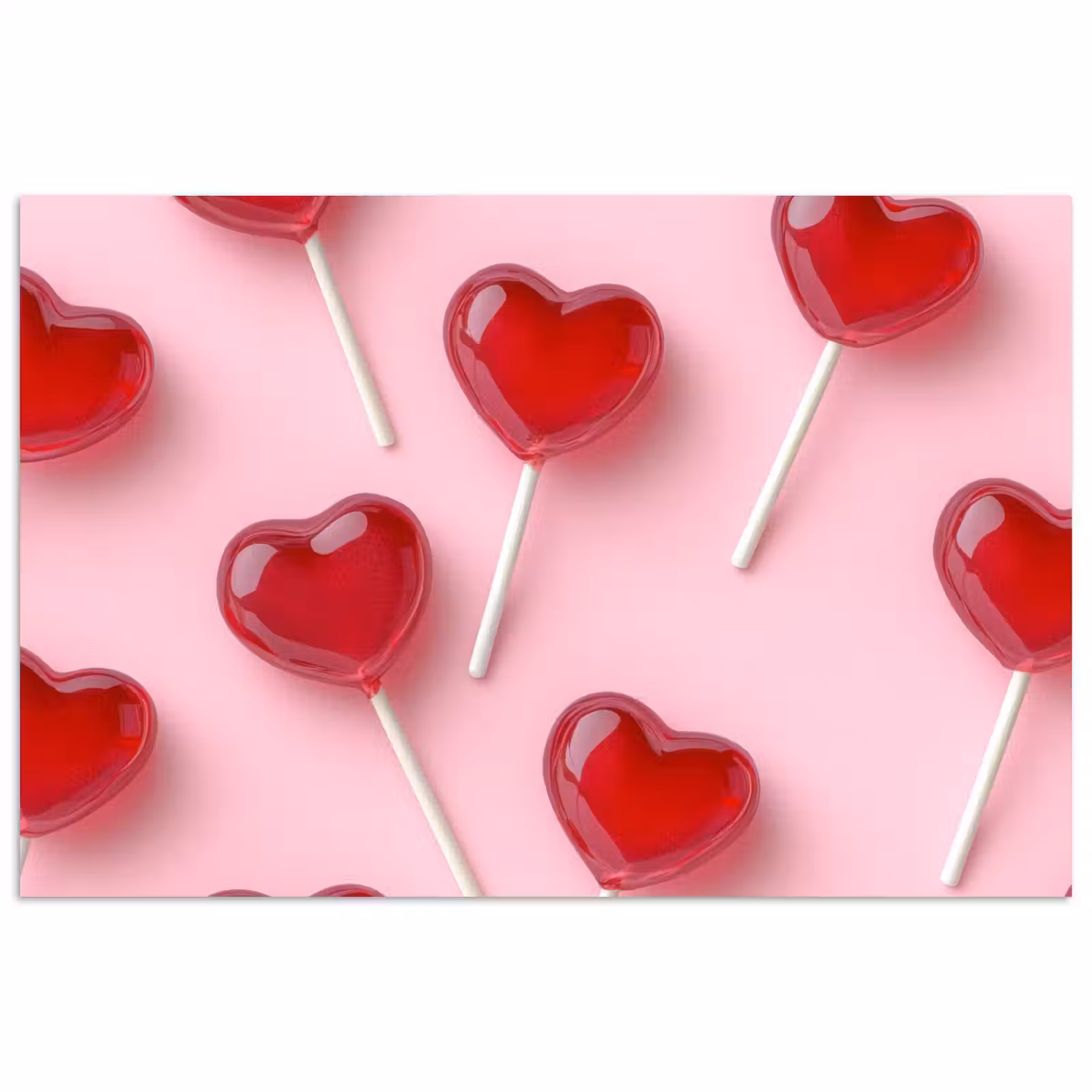 Poster - Lollies - Hartjes - Roze — 1
