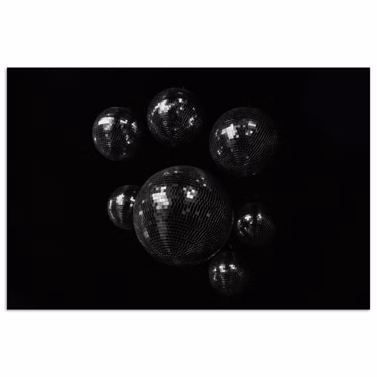 Poster - Discoballen - Minimalistisch - Zwart — 1