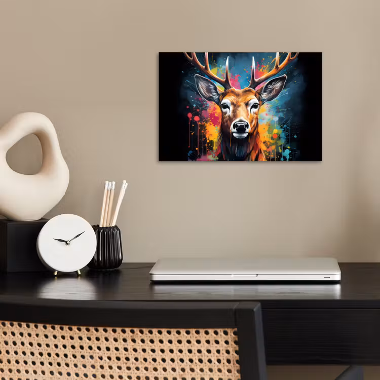 Poster - Hert - Graffiti - Dieren - Kleuren — 2