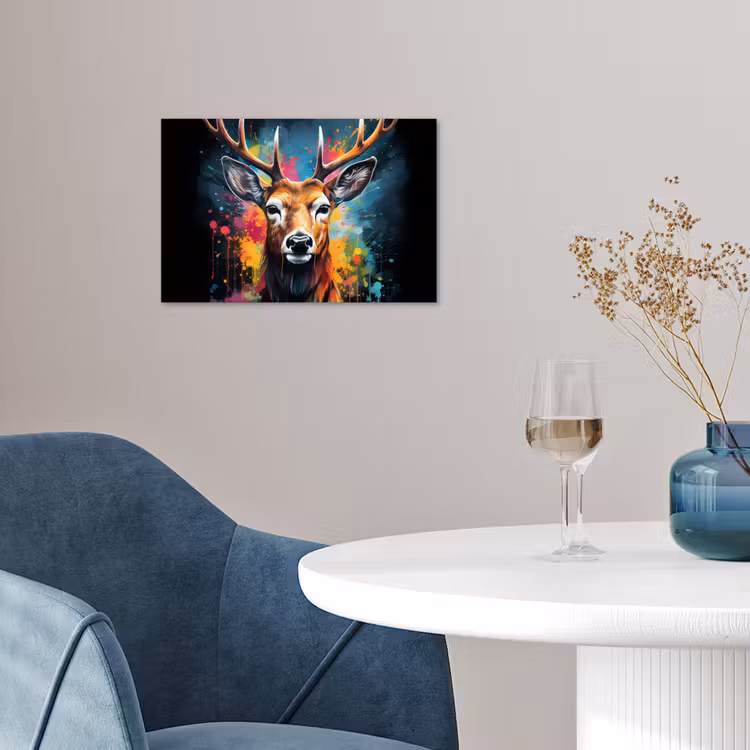 Poster - Hert - Graffiti - Dieren - Kleuren — 4