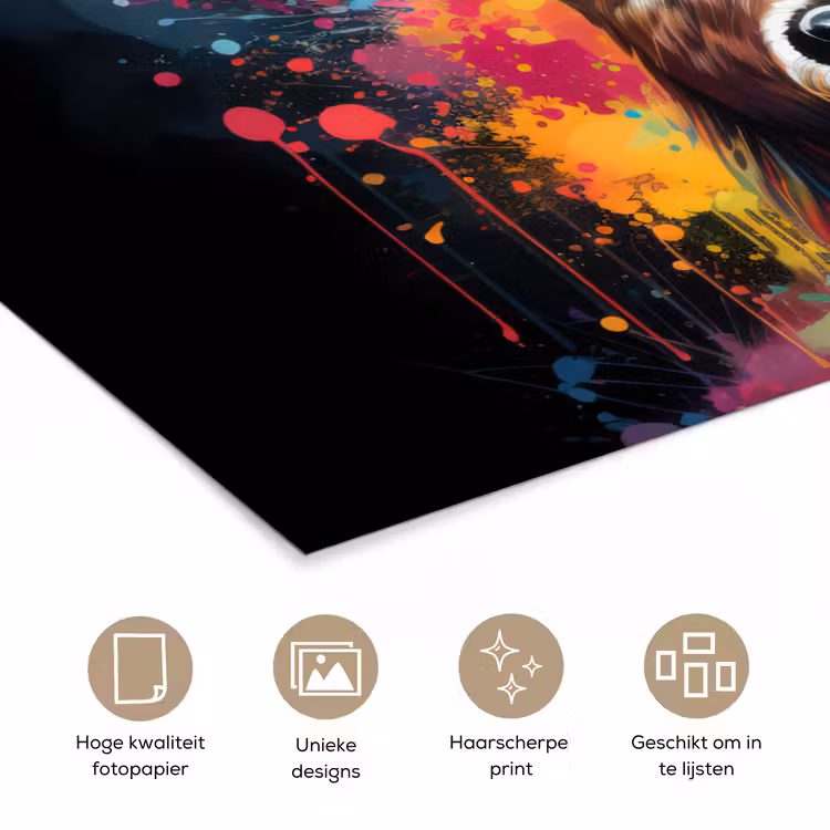 Poster - Hert - Graffiti - Dieren - Kleuren — 5