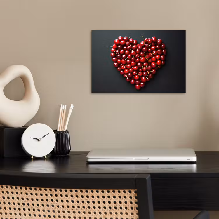 Poster - Kersen - Hart - Rood - Zwart — 2