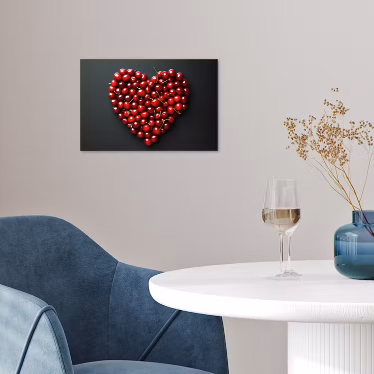 Poster - Kersen - Hart - Rood - Zwart — 4