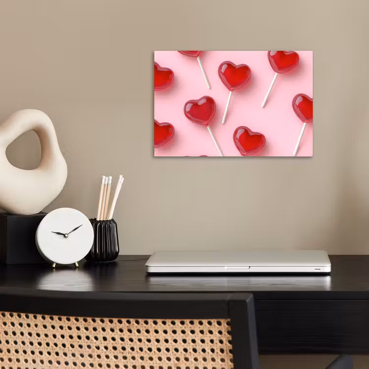 Poster - Lollies - Hartjes - Roze — 2