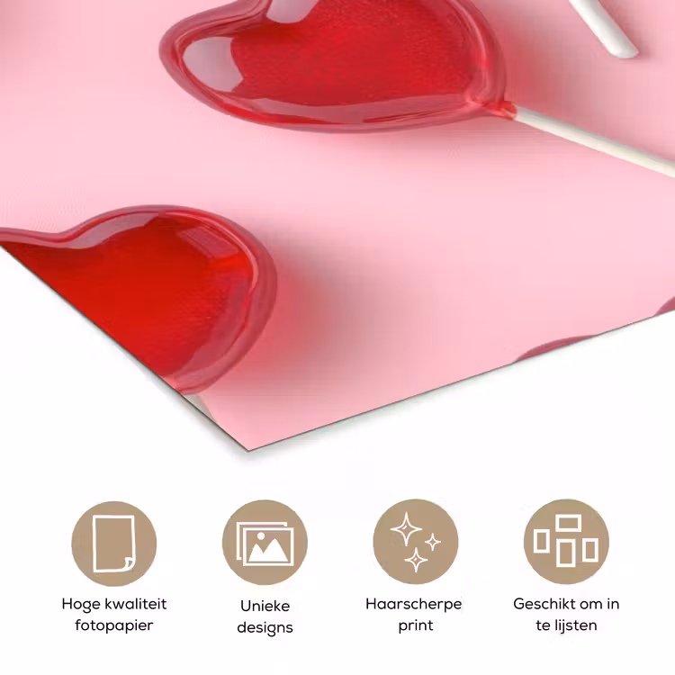 Poster - Lollies - Hartjes - Roze — 5