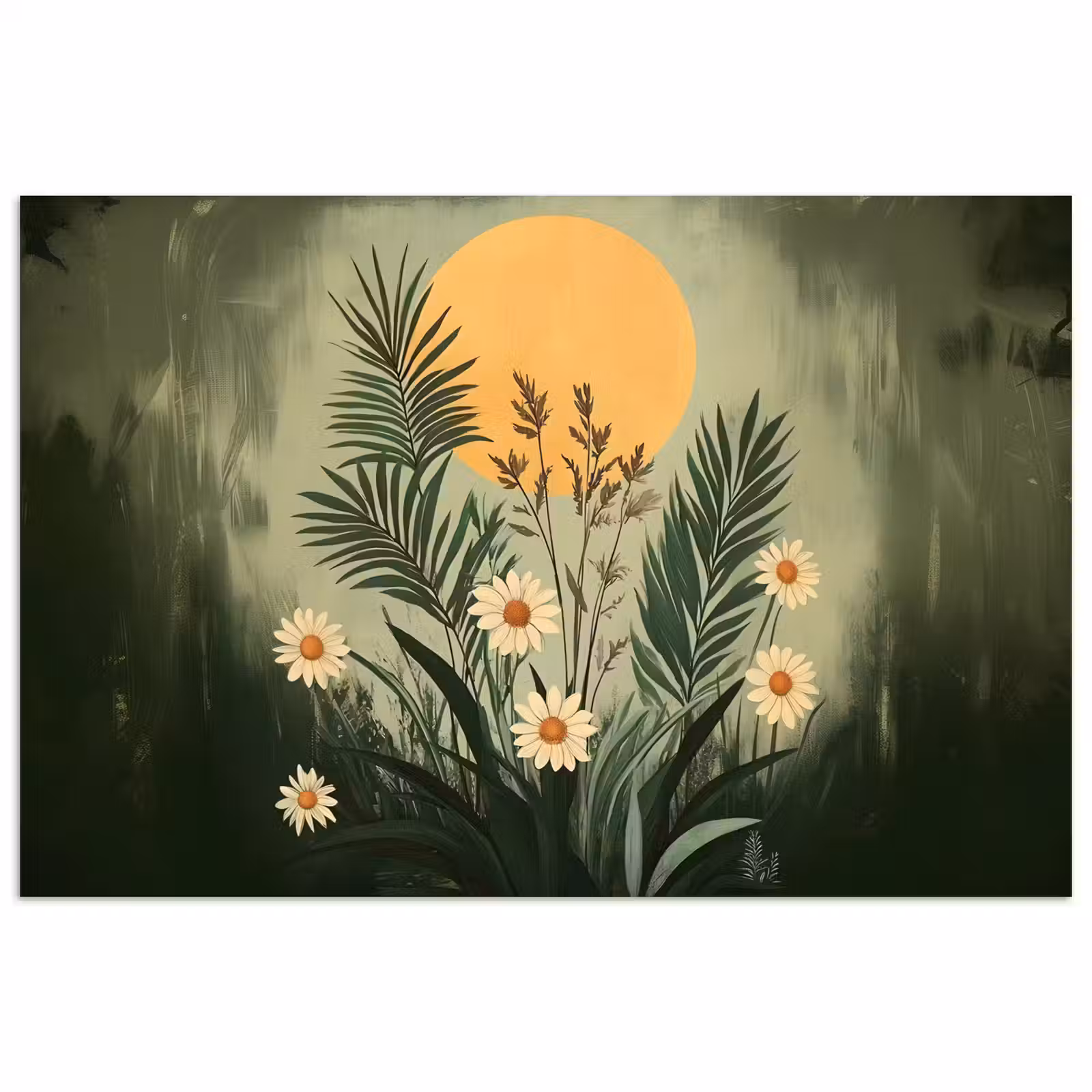Poster - Bloemen - Bladeren - Zon - Groen — 1