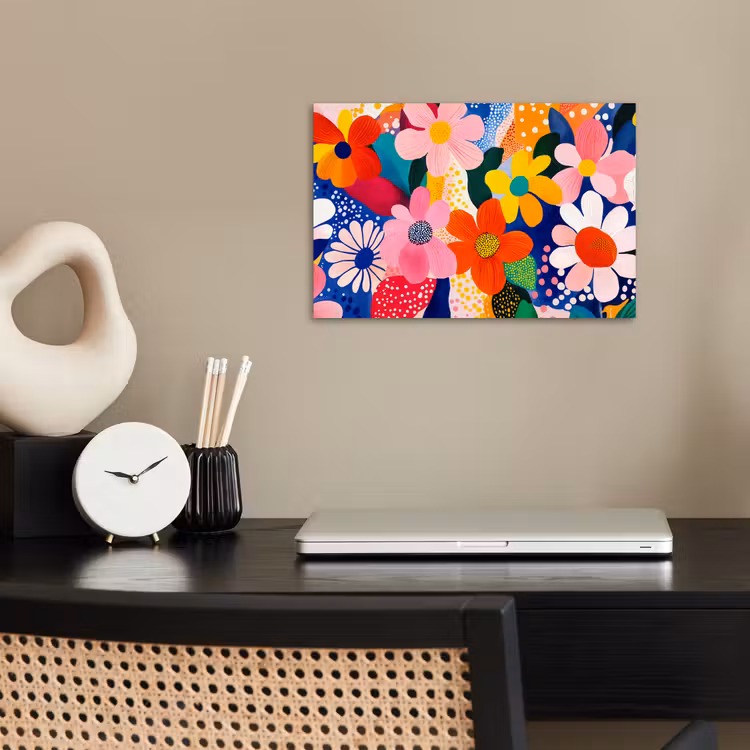 Poster - Bloemen - Kleurrijk - Stippen — 2