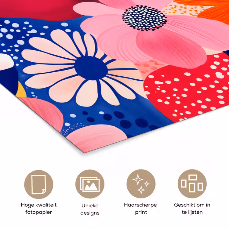 Poster - Bloemen - Kleurrijk - Stippen — 5