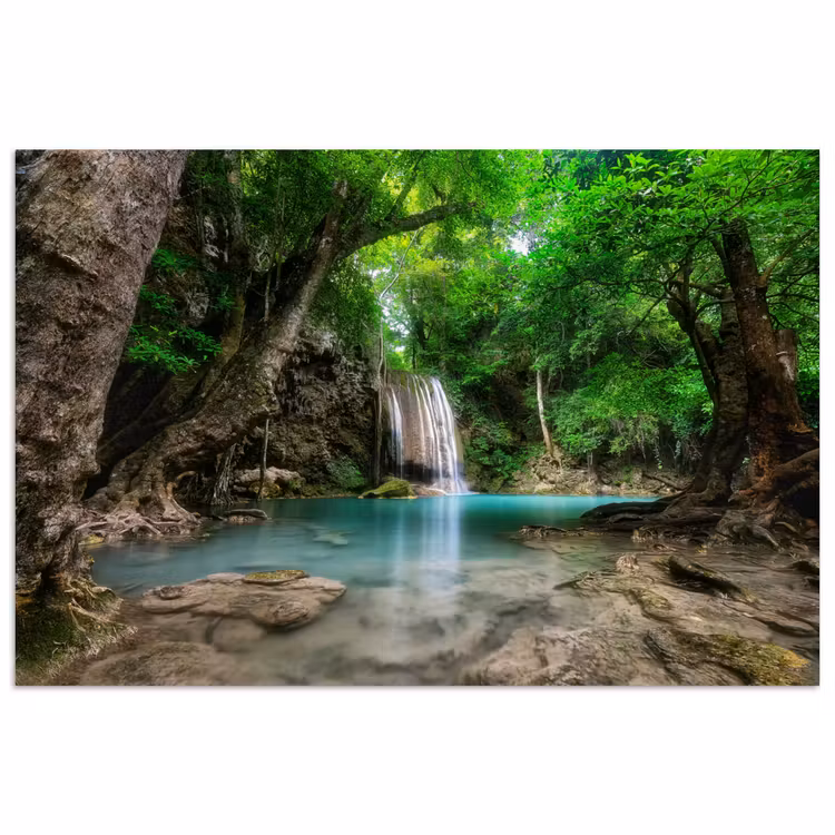 Poster - Jungle - Waterval - Planten - Water - Natuur — 1