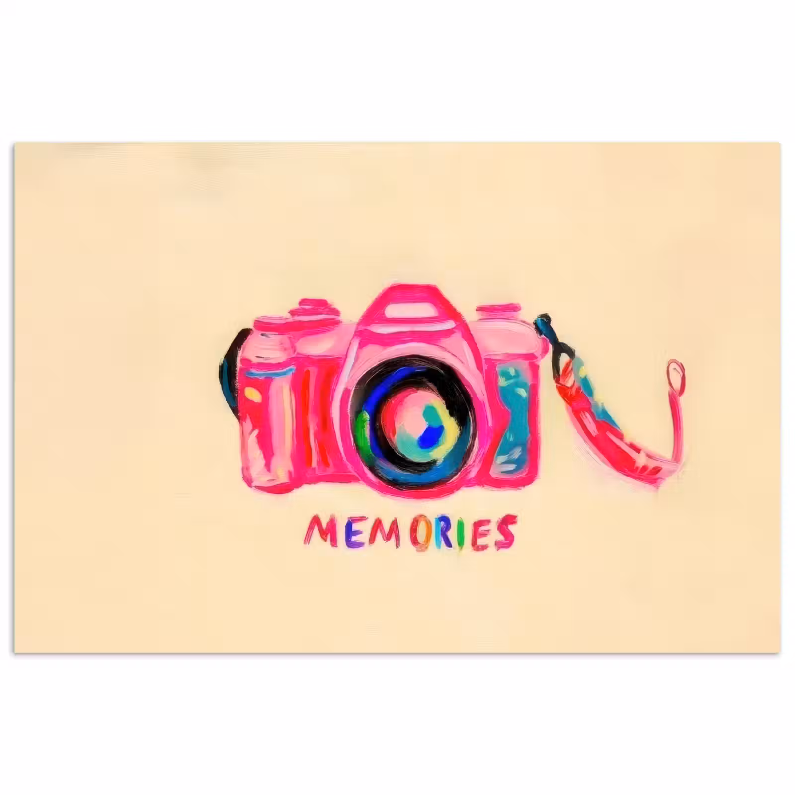 Poster - Camera - Memories - Roze - Geschilderd — 1