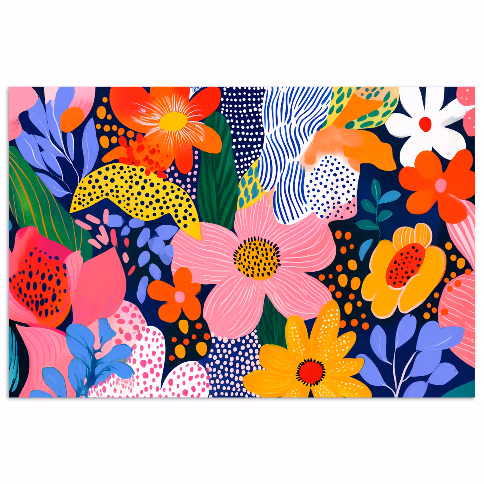 Poster - Kleurrijk - Bloemen - Abstract - Stippen — 1