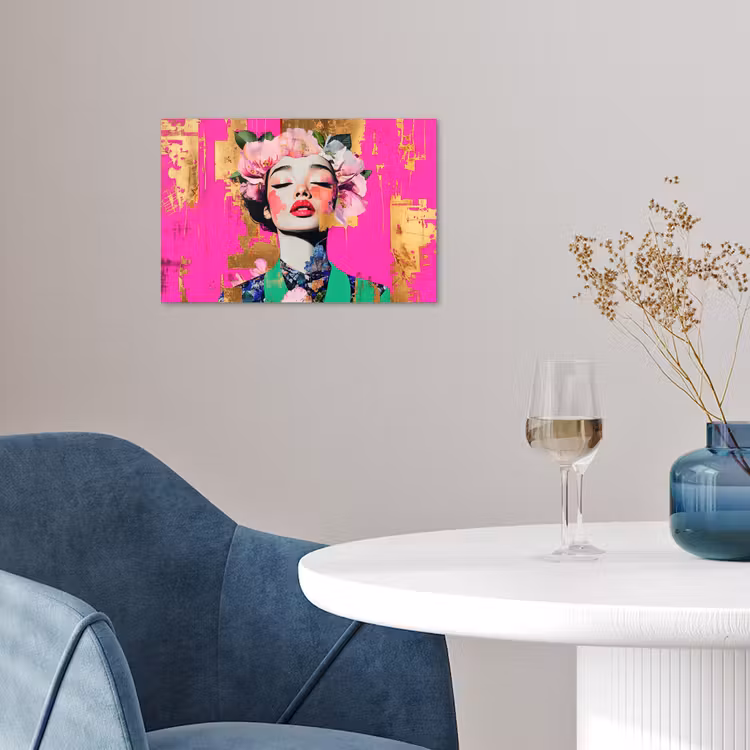 Poster - Bloemenkroon - Goud - Vrouw - Portret — 4