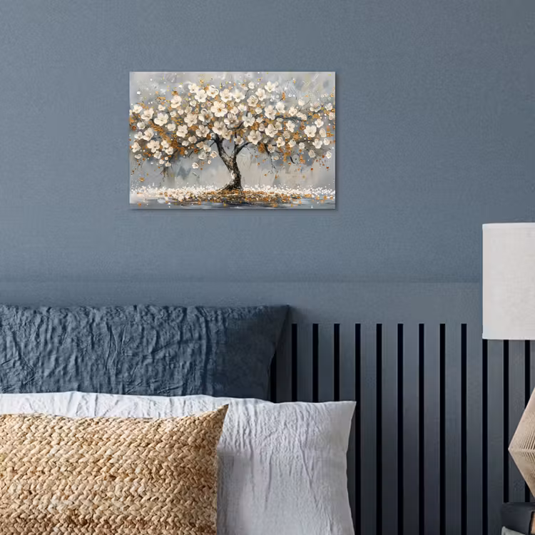 Poster - Boom - Bloemen - Wit - Natuur - Kunst — 3