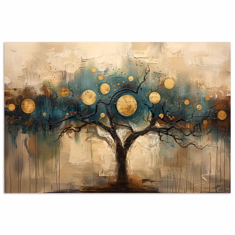 Poster - Boom - Kunst - Maan - Watercolor — 1