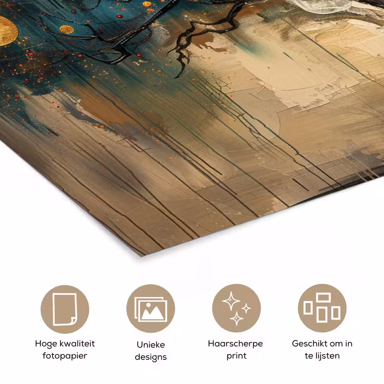 Poster - Boom - Kunst - Maan - Watercolor — 5