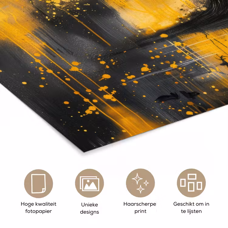 Poster - Boom - Verflook - Hert - Natuur - Goud — 5