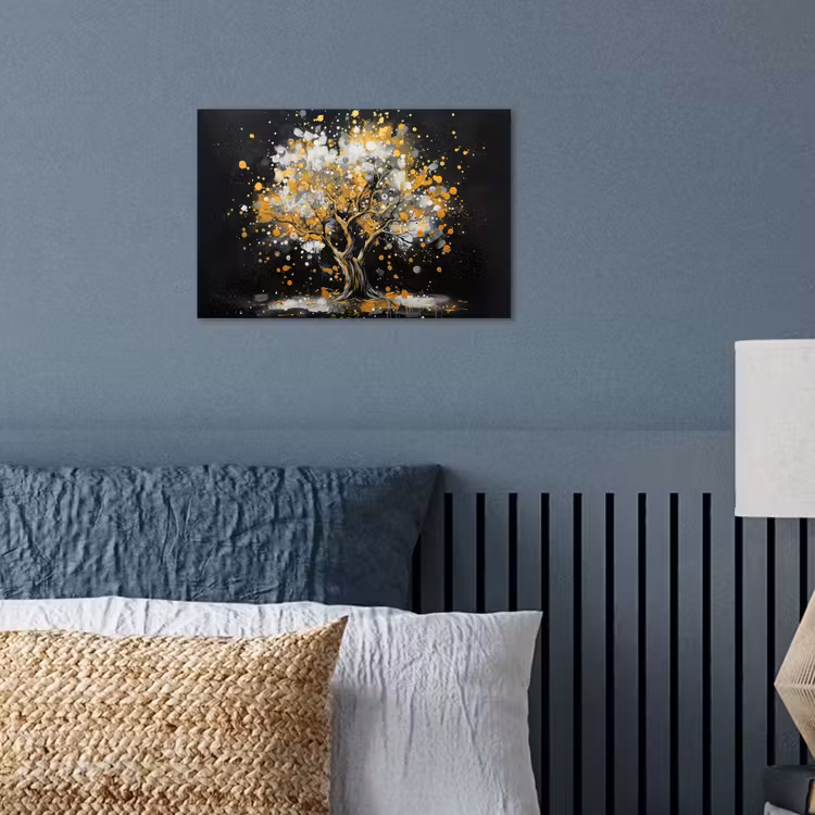 Poster - Boom - Zwart - Goud - Wit - Modern — 3