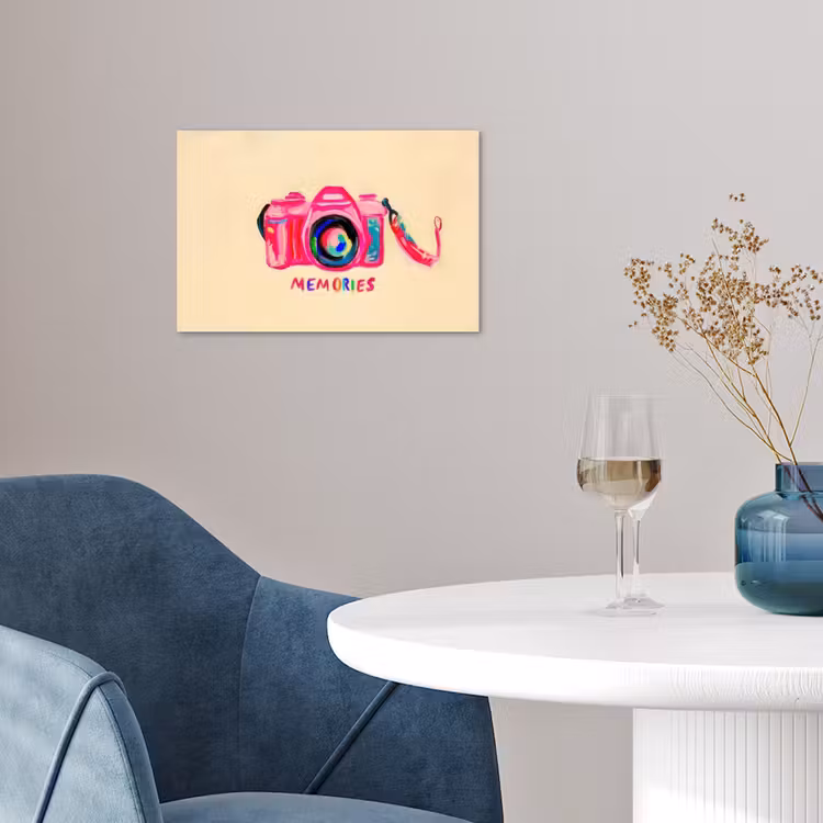Poster - Camera - Memories - Roze - Geschilderd — 4