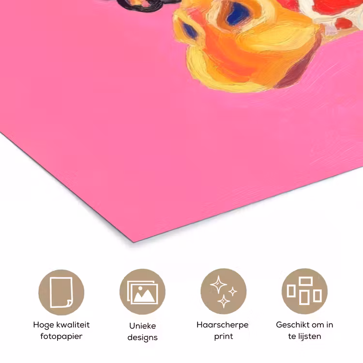 Poster - Giraf - Roze - Bril - Sjaal — 5