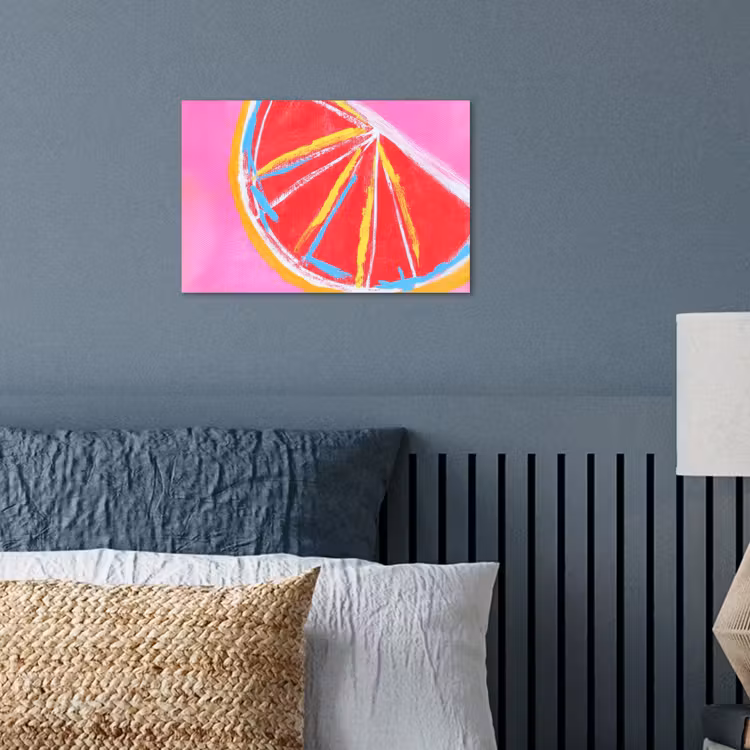 Poster - Grapefruit - Geschilderd - Roze - Strepen — 3