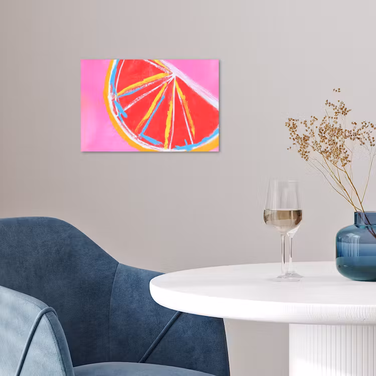 Poster - Grapefruit - Geschilderd - Roze - Strepen — 4