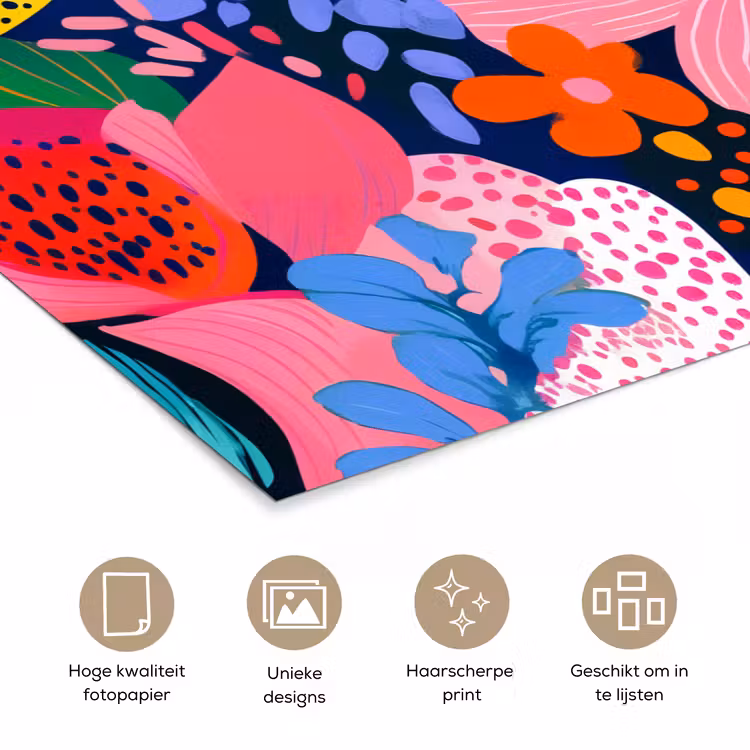 Poster - Kleurrijk - Bloemen - Abstract - Stippen — 5