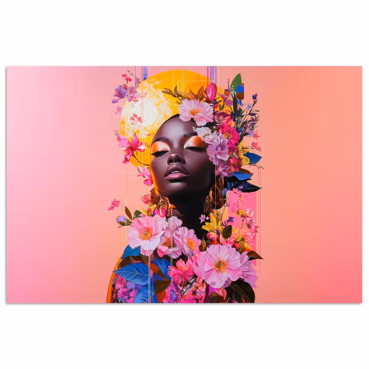 Poster - Kleurrijk - Bloemen - Vrouw - Zon — 1