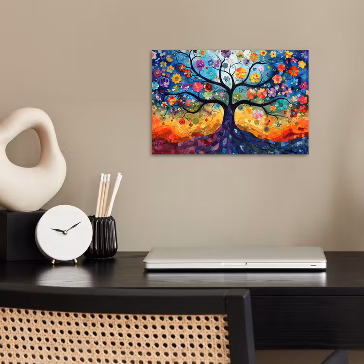 Poster - Kunst - Levensboom - Bloemen - Hippie — 2