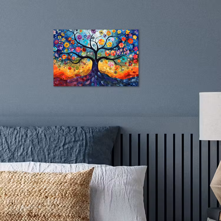 Poster - Kunst - Levensboom - Bloemen - Hippie — 3