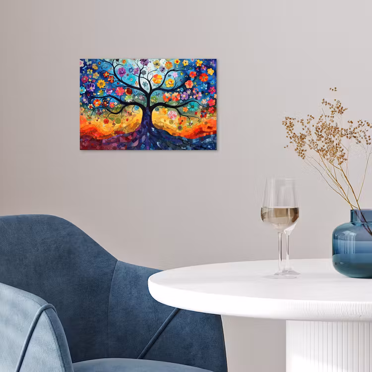 Poster - Kunst - Levensboom - Bloemen - Hippie — 4
