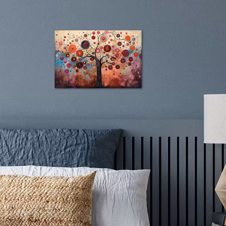 Poster - Levensboom - Bloemen - Roze - Hippie - Kunst — 3