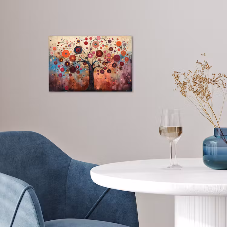 Poster - Levensboom - Bloemen - Roze - Hippie - Kunst — 4