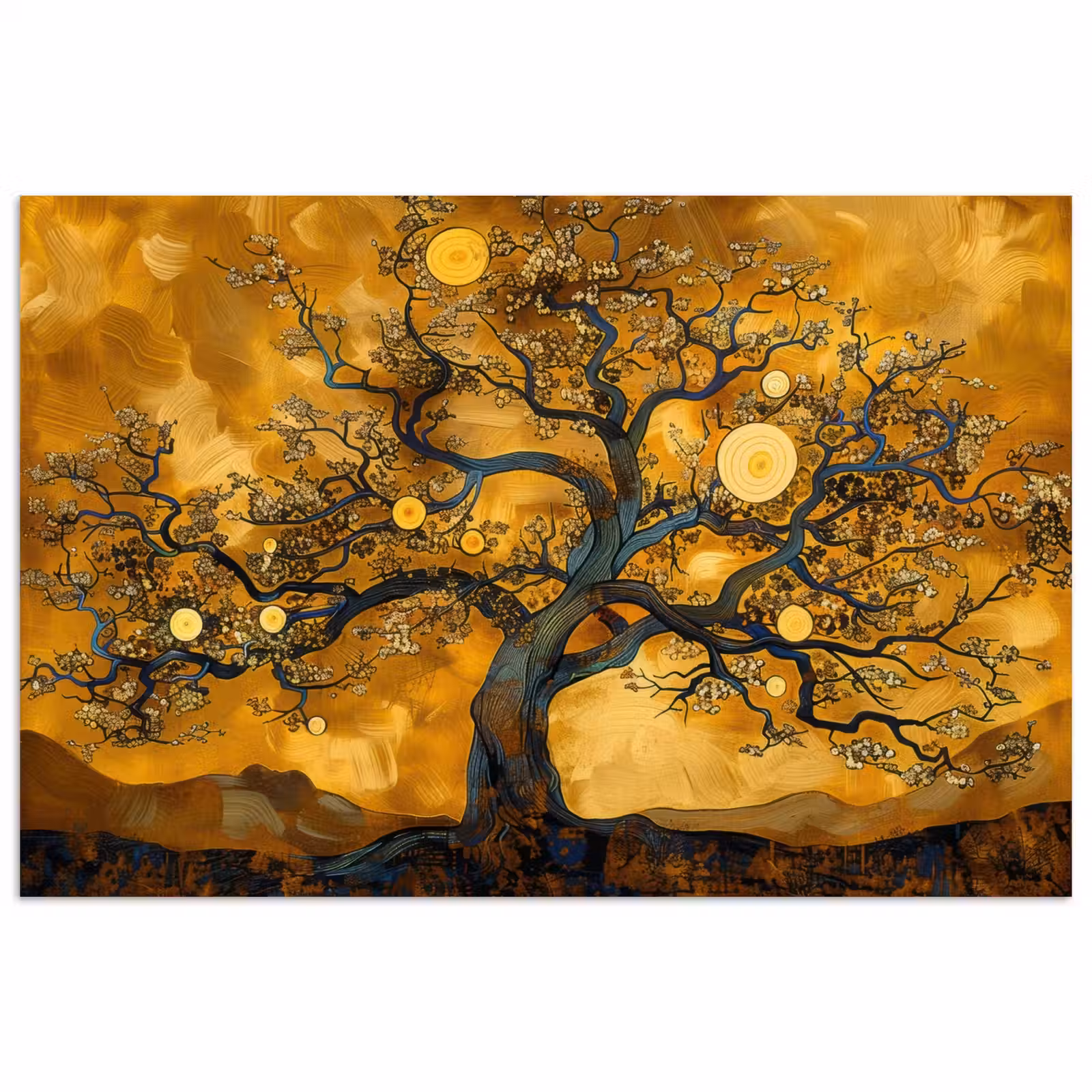Poster - Boom - Levensboom - Abstract - Goud — 1