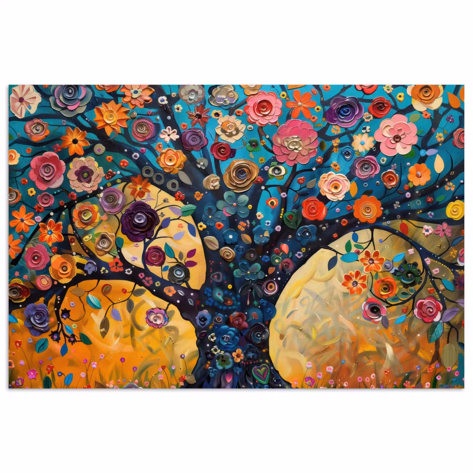 Poster - Boom - Levensboom - Kleurrijk - Bloemen - Modern — 1
