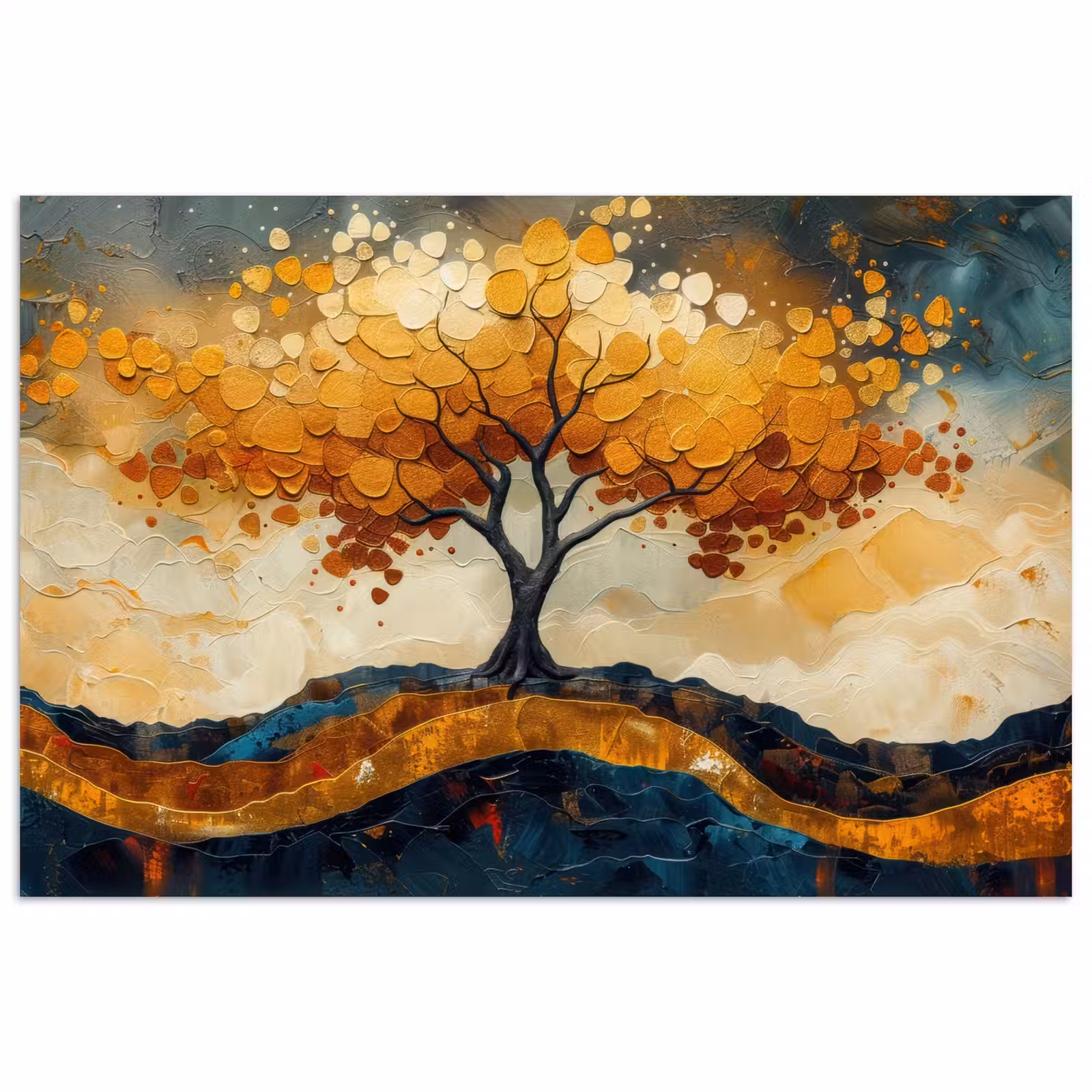 Poster - Boom - Natuur - Goud - Modern — 1