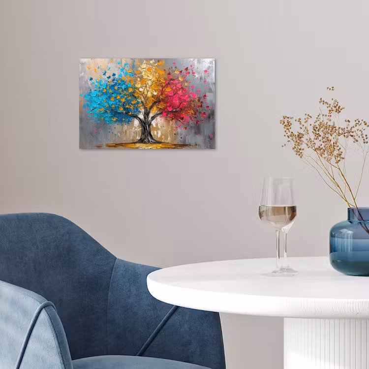 Poster - Boom - Kleurrijk - Grijs - Modern — 4