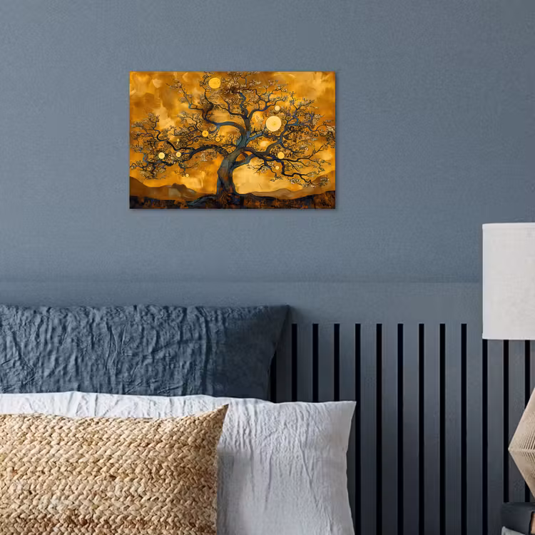Poster - Boom - Levensboom - Abstract - Goud — 3
