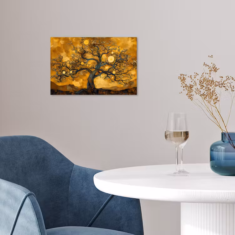 Poster - Boom - Levensboom - Abstract - Goud — 4