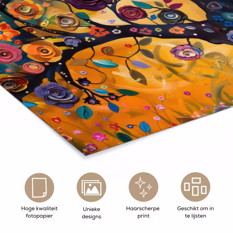 Poster - Boom - Levensboom - Kleurrijk - Bloemen - Modern — 5