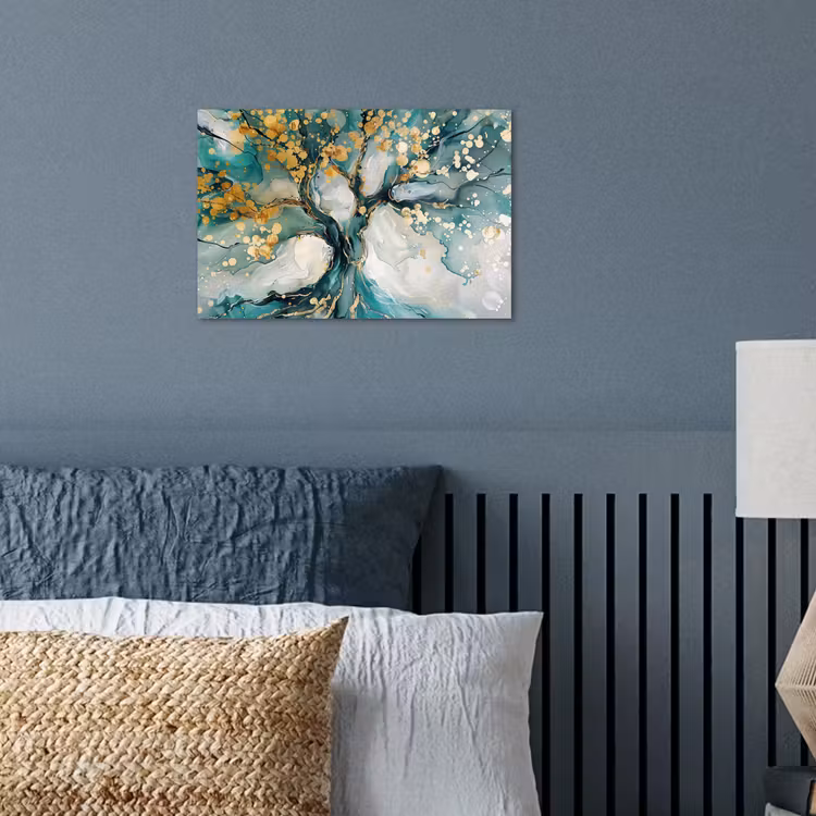 Poster - Boom - Modern - Verflook - Turquoise - Goud — 3