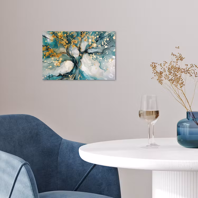 Poster - Boom - Modern - Verflook - Turquoise - Goud — 4