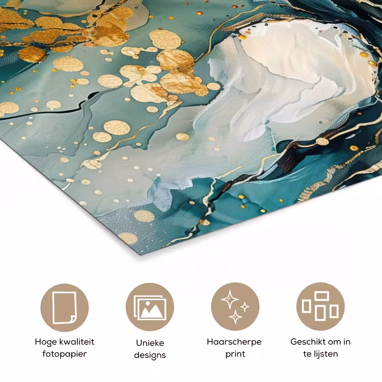 Poster - Boom - Modern - Verflook - Turquoise - Goud — 5
