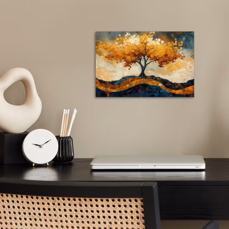 Poster - Boom - Natuur - Goud - Modern — 2