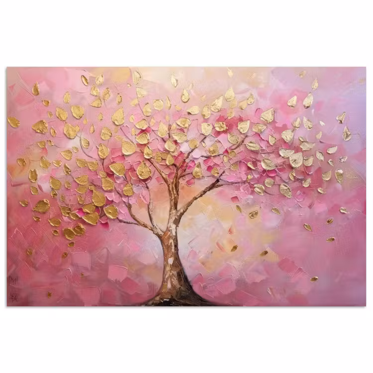 Poster - Boom - Roze - Goud - Modern — 1