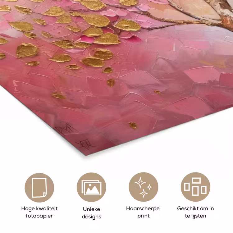 Poster - Boom - Roze - Goud - Modern — 5