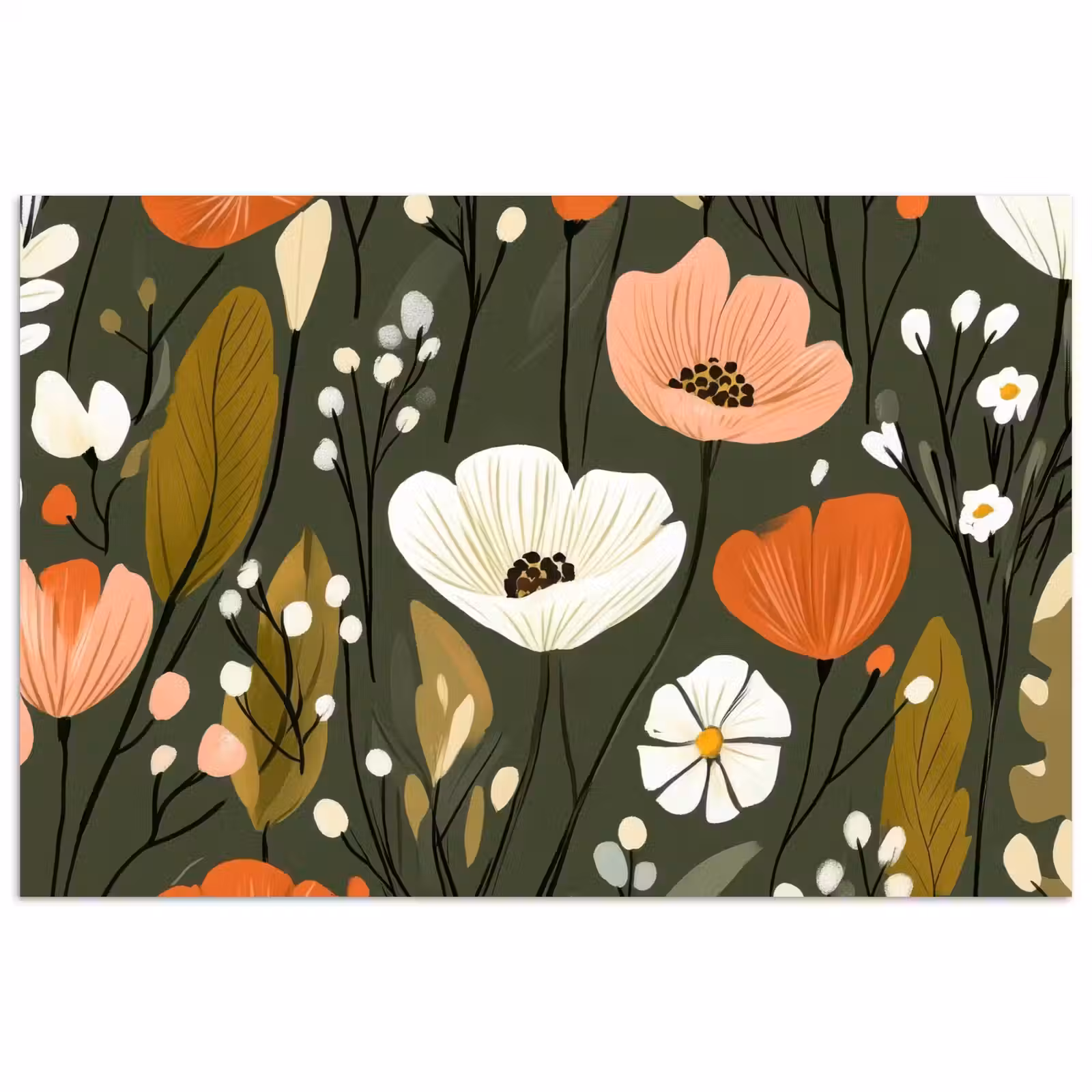 Poster - Bloemen - Illustratie - Groen — 1